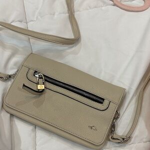 Elegant Beige Crossbody Bag Italian Leather Bag